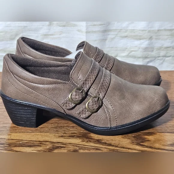 Easy Street Brown Women's Loafers with Strap Detail - Picture 7 of 9